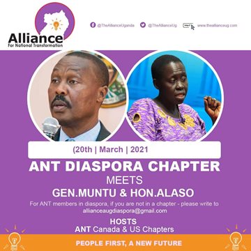 ANT Diaspora Meeting with Hon. Alice Alaso and Gen. Mugisha Muntu